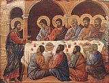 Duccio Di Buoninsegna Canvas Paintings - Appearence While the Apostles are at Table